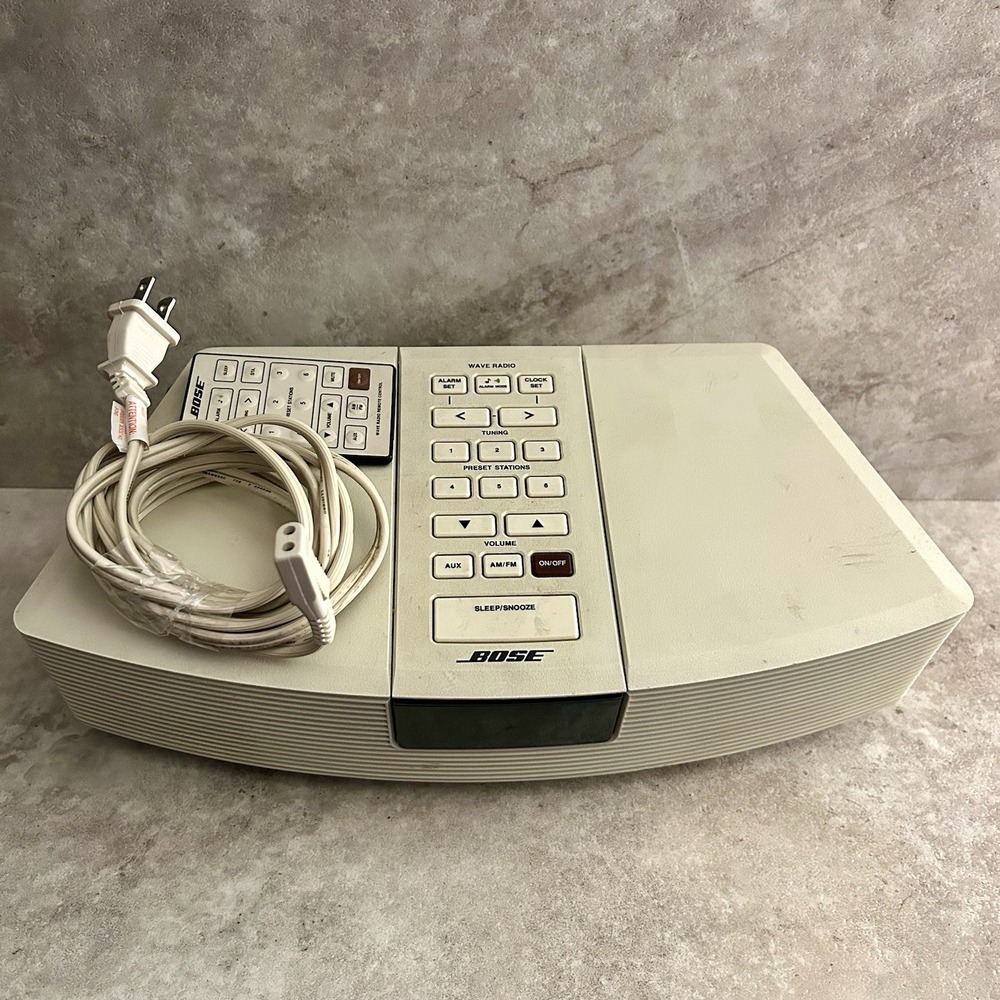 Bose Wave Radio Model AWR1-1W AM/FM Clock W/ Remote Works Intermittently, Static - Picture 2 of 7